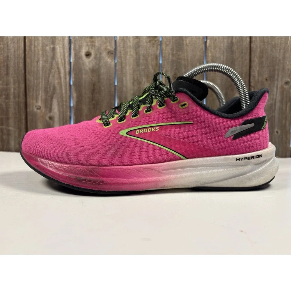 Brooks Hyperion Womens Running Shoes Pink Lime Green 1203961B661 Size 9 B